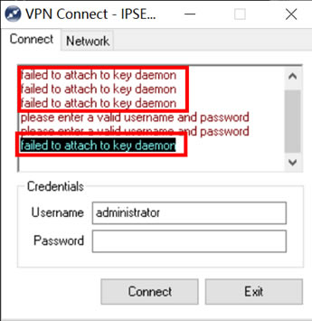 ShrewSoft VPN �o���B�ӈ��e&ldquo;Fail to attach to key daemon&rdquo;