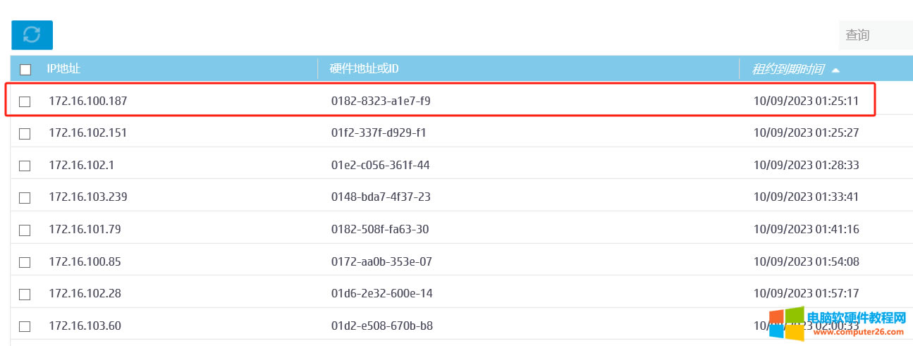 �A�����Q�C(j��)DHCP������β鿴��(d��ng)ǰ�ѷ������IP��ַ��