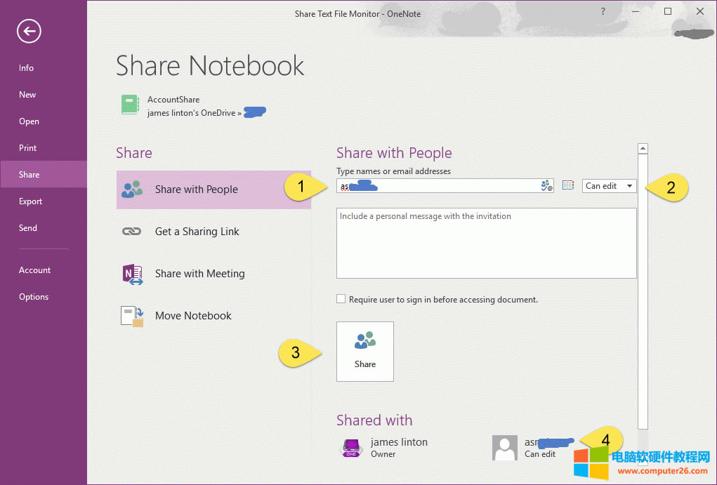 �Ñ� A: �� OneNote 2016 �й���һ��(g��)�Pӛ���o�Ñ� B