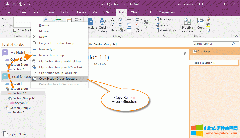 ����һ�� OneNote �օ^�M�ĽY��
