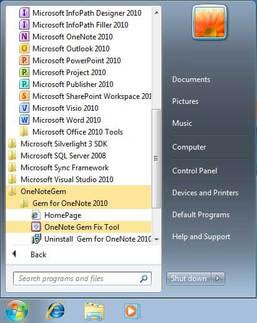 �� Windows ���_ʼ�ˆ����\(y��n)�� OneNote Gem Fix Tool �ޏ�(f��)����