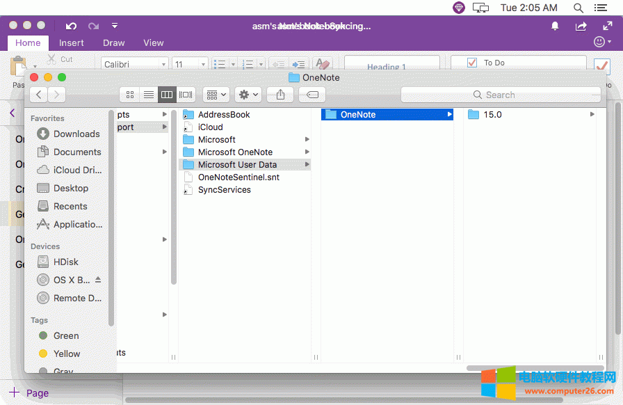 OneNote for Mac �ľ����ļ��A