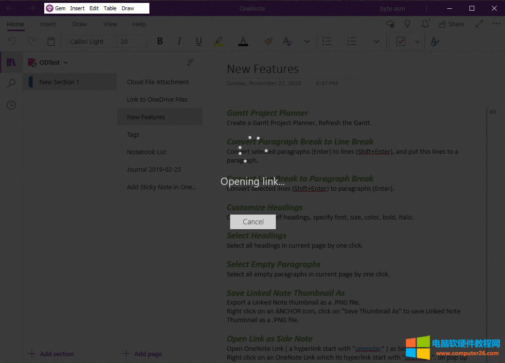 OneNote UWP 打開(kāi)筆記本