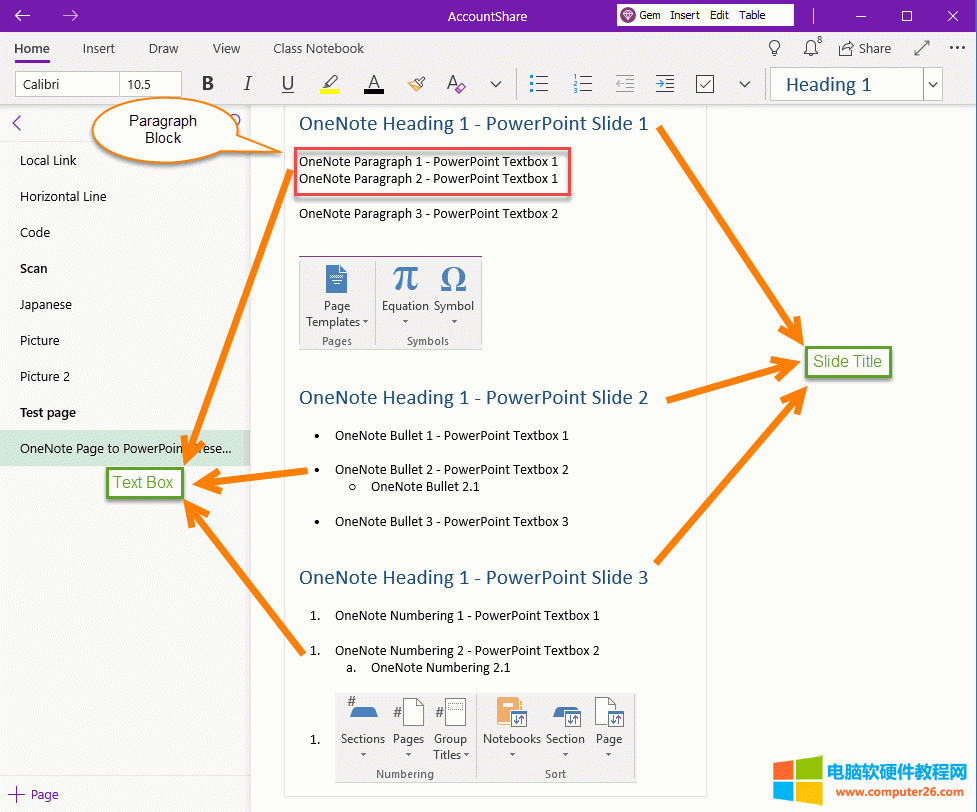 �����D�Q�� PowerPoint �� OneNote ��ʽ