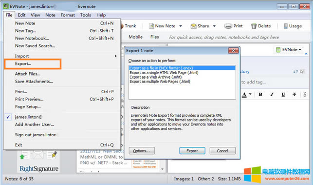 OneNote��Ό���EverNoteӡ��Pӛ��enex�ļ�