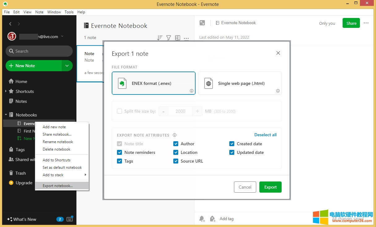 ����ӡ��Pӛ�ĹPӛ���� .enex �ļ�