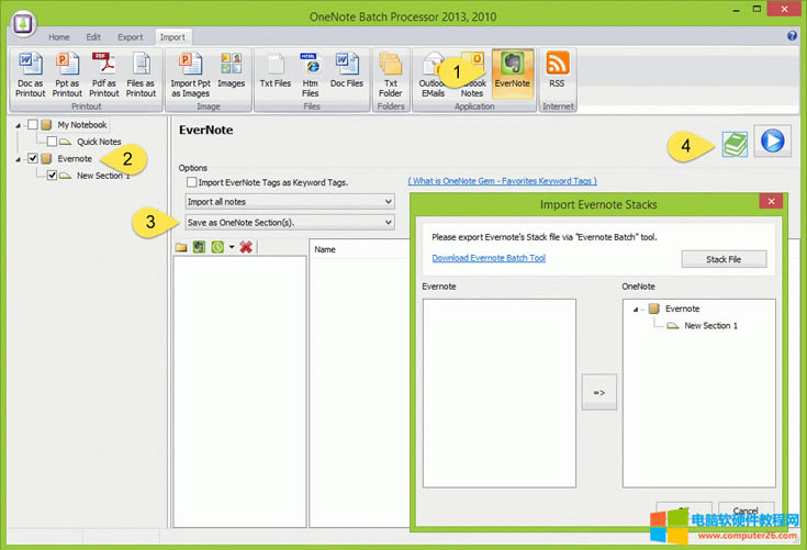 �� OneNote Batch �д��_�ؽ����Y������