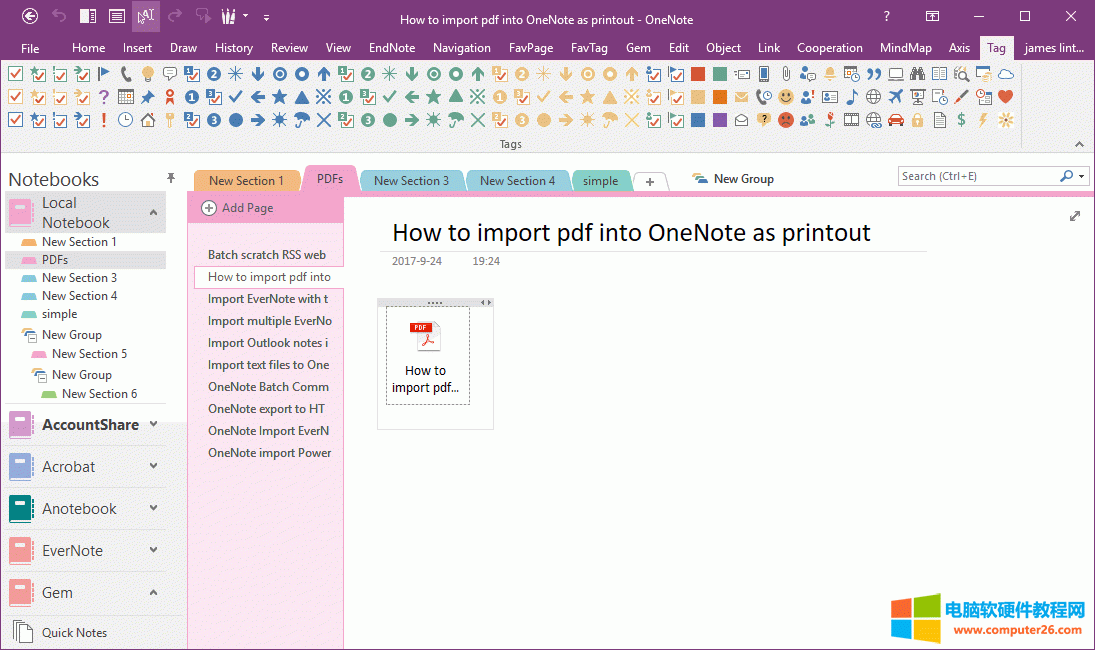 ���D(zhu��n)�� OneNote ��棬�����_ PDF ����