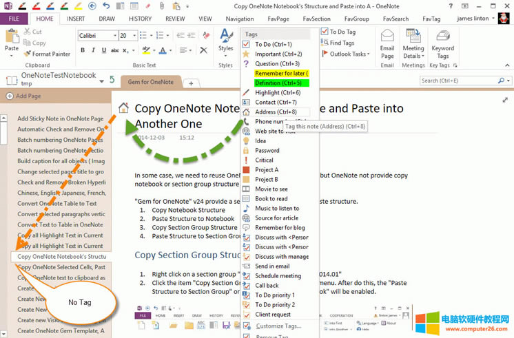 OneNote ԭʼ��ӛ�o��������б����@ʾ 