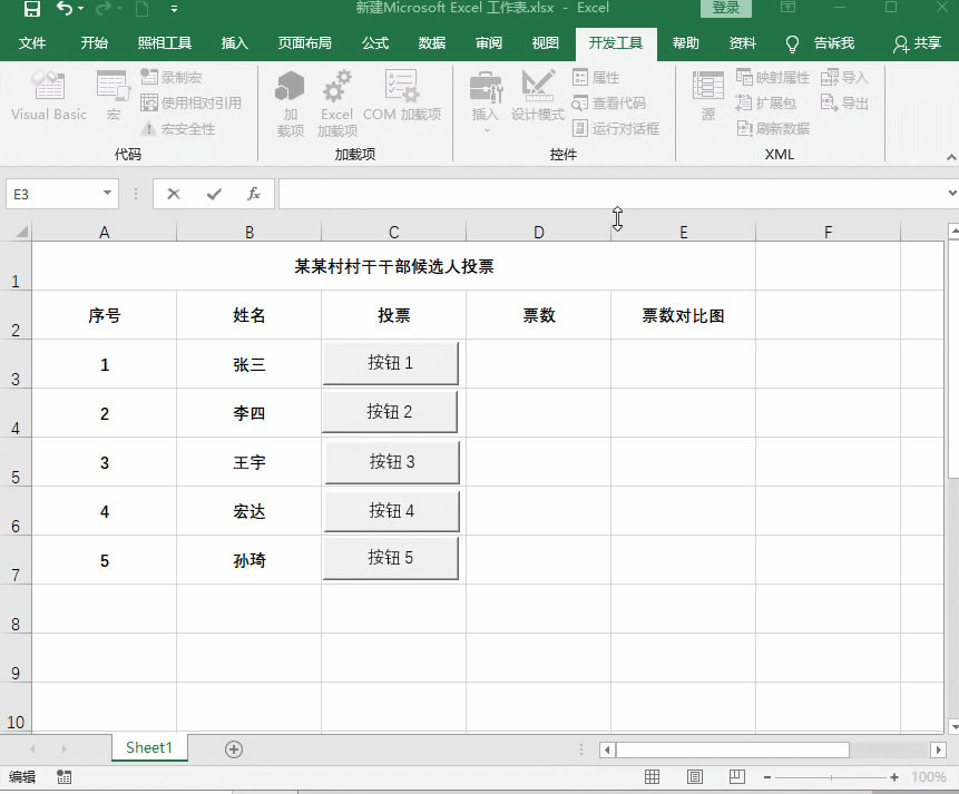 �������Excel����ͶƱ������׌ͶƱ��(sh��)��(j��)�D��һ���S��׃��(d��ng)��