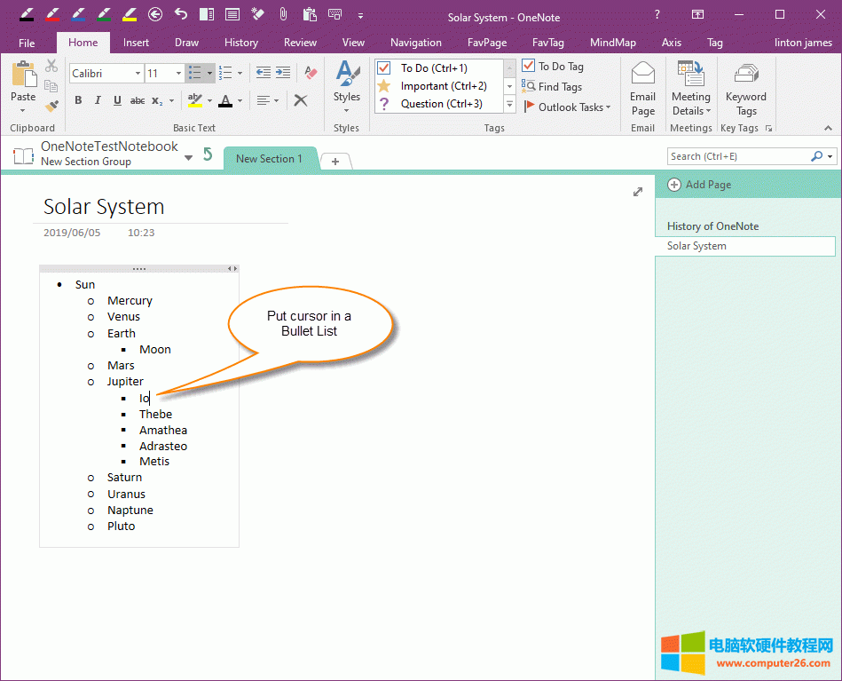 ��һ������ OneNote ��ָ��Ҫ�D�Q���Ŀ��̖�б� 