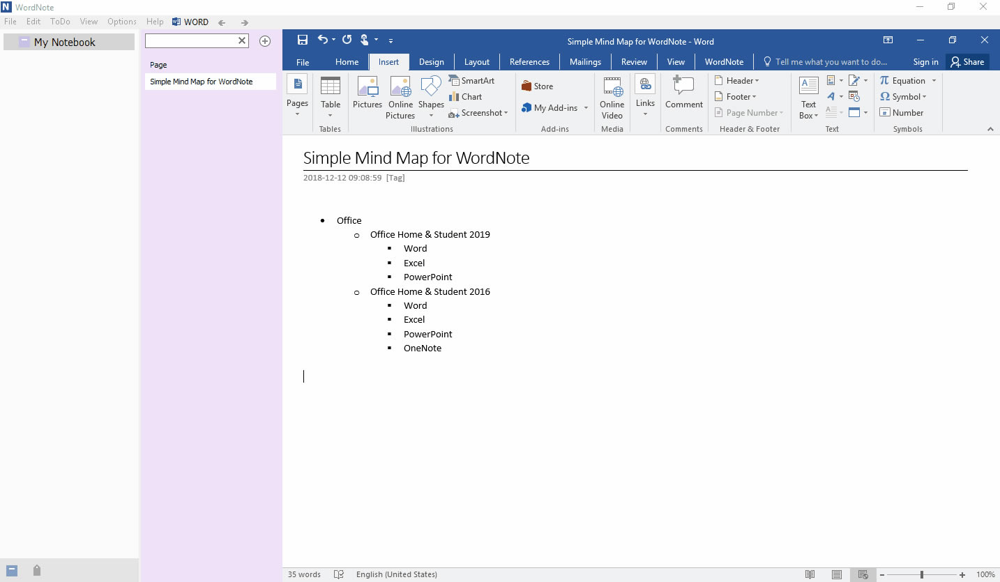 �� WordNote ��ʹ�� SmartArt ���������ε�˼�S��(d��o)�D��
