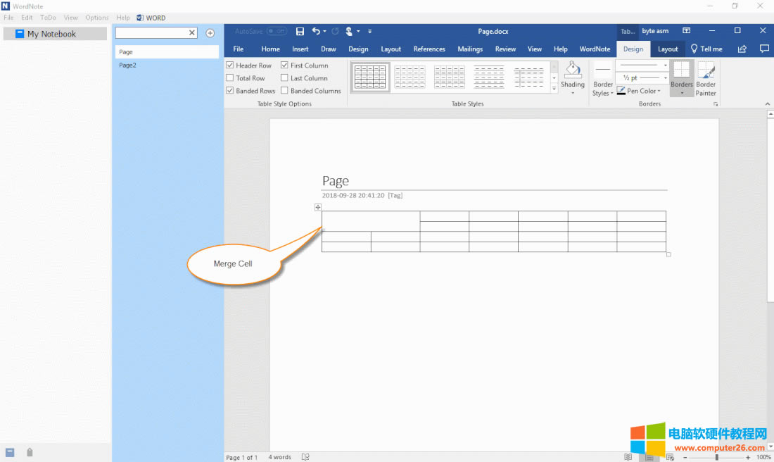 WordNote �ĺϲ���Ԫ�� 