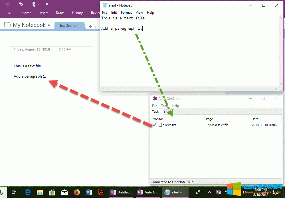 ͬ����ˢ���ı��ļ����ݵ� OneNote �����