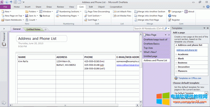 OneNote����ΰ��b���d����ģ��