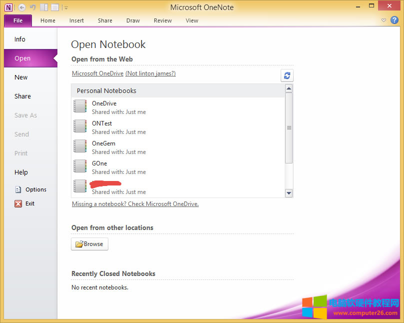 OneNote 2010 �x����_����� Onedrive ��ӛ�±�