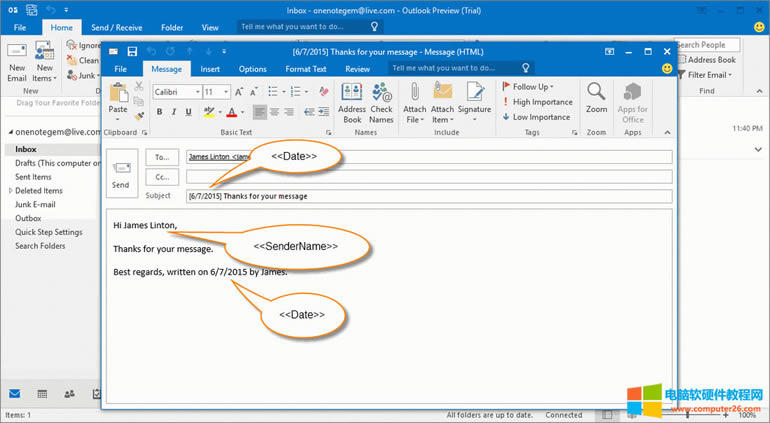 OneNote ģ������ Outlook �]��