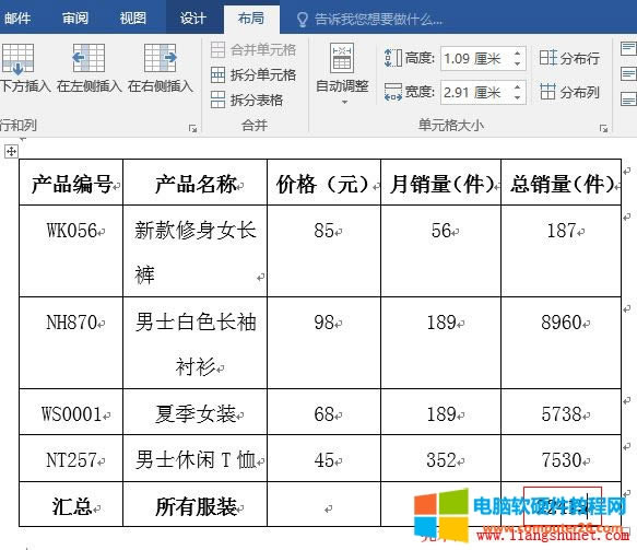 Word2016 ��͵Ĺ�ʽ =SUM(ABOVE)