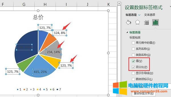 勾選值和百分比