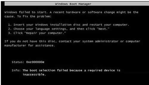  Win7�o���_�C��ʾ�e�`0xc000000e���ޏͷ���