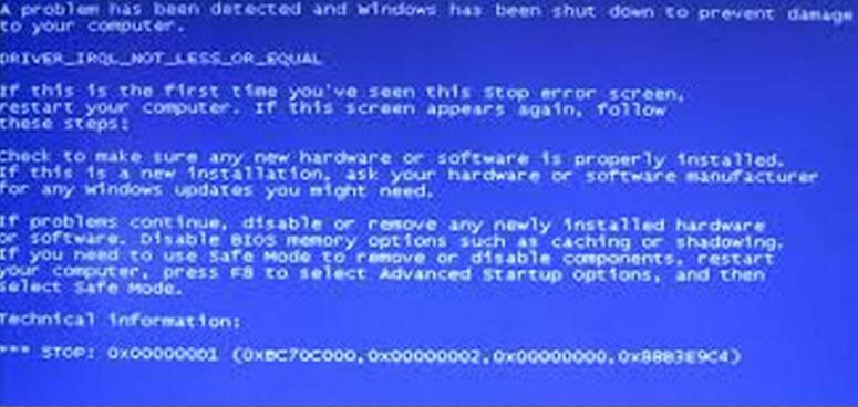 win7旗艦版藍(lán)屏分析