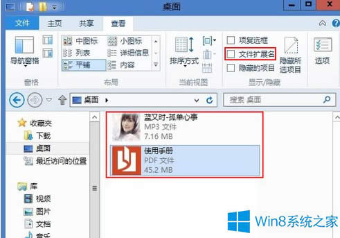 Win8隱藏或顯示文件后綴名的技巧