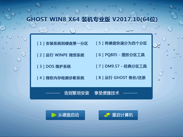 GHOST WIN8 X64 裝機專業版 V2017.10(64位)