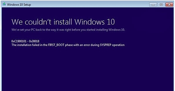 Win7/8.1����Win10ʧ����ʾC1900101-30018��ô�k��