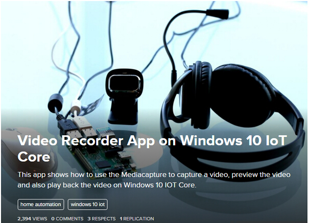 Windows10 IoT Core:視頻錄制移動應(yīng)用程序